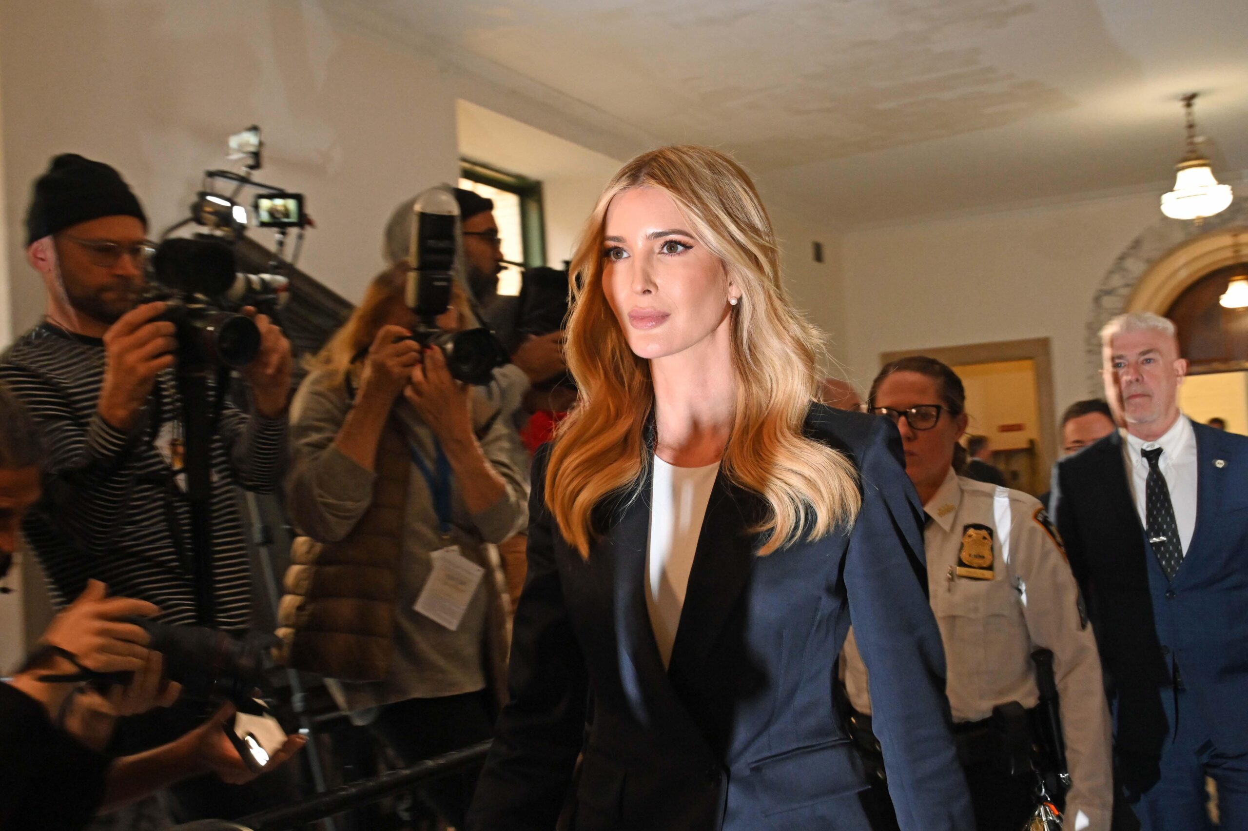 (NEW) Ivanka Trump is the oldest daugher of Donald Trump, testified today in court as a witness to Donald Trump’s fraud trial. November 8, 2023 New York City, New York U S A. 
New York Attorney General Letitia James alleges that the defendants, Donald Trump Sr., Donald Trump Jr and Eric Frederick Trump had fraudulently over valued properties when applying for bank loans. As a result, this lawsuit of 250 Million Dollars plus a dismantling of The Donald Trump's Organization may occur if the Trumps lose this civil lawsuit. 
Credit: Victor M. Matos, Thenews2